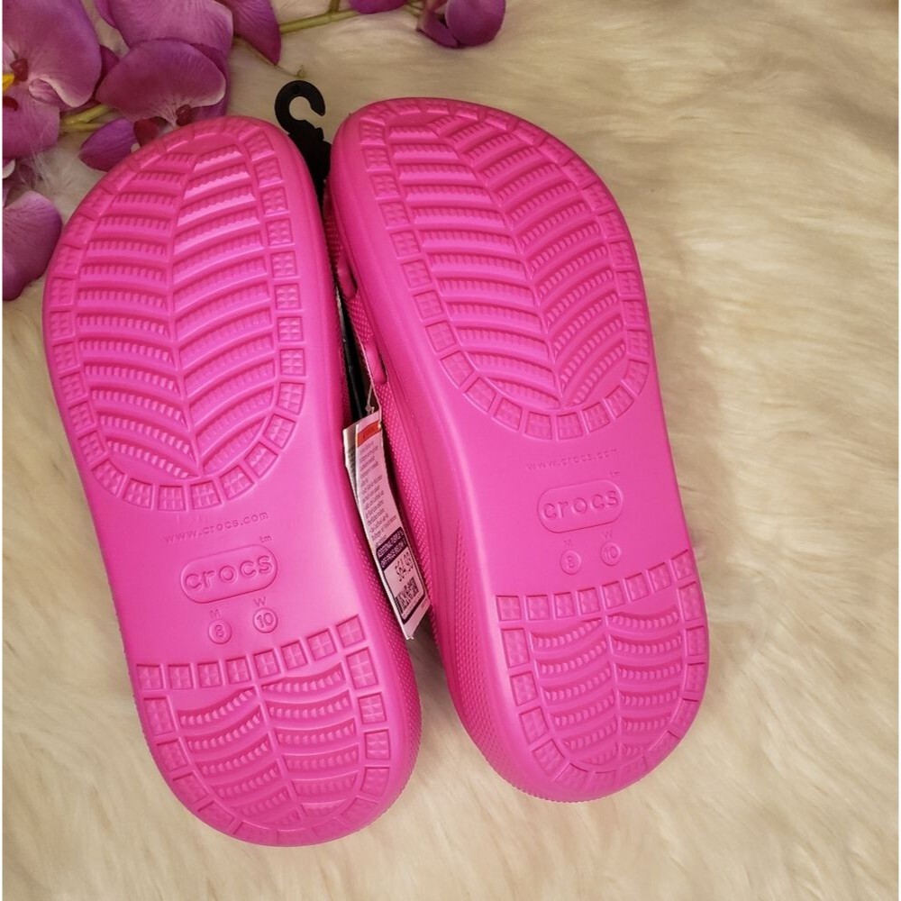 Crocs Classic Crush Clog Hot Pink NWT 10 Lightweight Comfort Shoes | Barbiecore - Picture 2 of 16